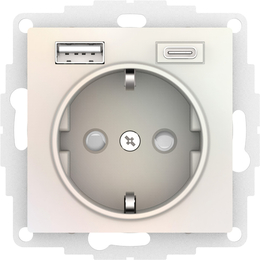 Atlas Design Жемчуг Розетка 16А с USB A+C